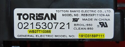 Part # WB27T10355 | 191D3159P111 | GE Oven Control Board (overlay good - Black)