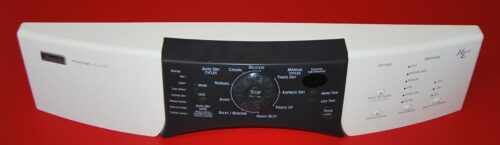 Part # 8558758 , 8559430 - Kenmore Dryer Control Panel And User Interface Board (used condition, fair - Bisque / Black)