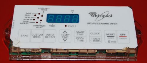Part # 8522509, 6610321 - Whirlpool Oven Electronic Control Board (used overlay, poor - White)