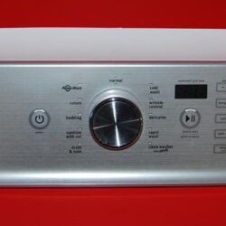 Part # W11109974 - $140 Maytag Washer Control Panel Assembly (used, condition good - Silver)