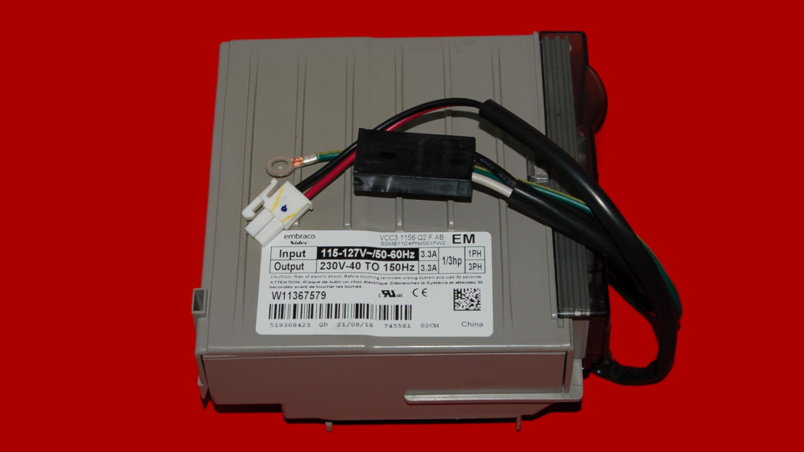 Whirlpool Refrigerator Compressor Control Unit W11367579 | VCC3 1156 Q2 F AB | OEM Used Tested