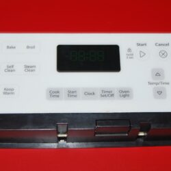 Part # W10734600 Whirlpool Oven Electronic Control Board (used, overlay poor - White)