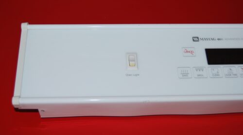Part # 74006745, 74004941, 74009198 Maytag Oven Control Panel And Board (used, overlay fair - White)