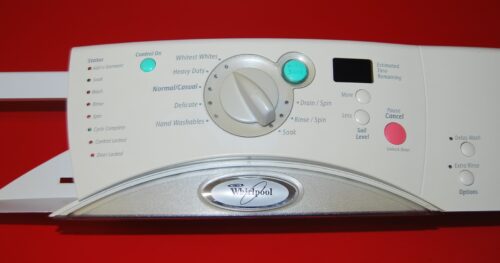 Part # 8182864, 8182785 Whirlpool Front Load Washer Control Panel and User Interface Board (used, condition fair - Bisque)