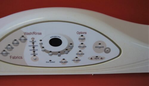 Part # 22004436, 22004299 Maytag Washer Control Panel And Board (used, condition fair - White/Yellow)