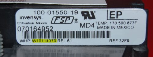 Part # W10114370 Whirlpool Oven Electronic Control Board (used, overlay fair - Yellow)