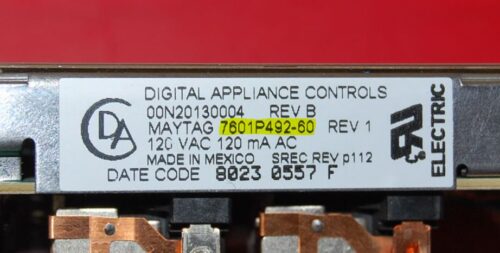 Part # 7601P492-60 Maytag Oven Electronic Control Board (used, overlay fair - Bisque)