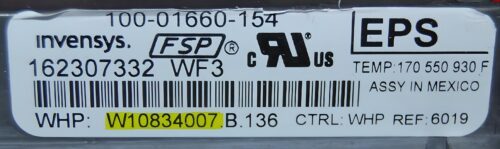 Part # W11122543 | W10834007 | Whirlpool Oven Control Board (overlay fair - Dark Gray)