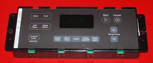 Part # W10349741 - Whirlpool Oven Electronic Control Board (used, overlay very good - Dark Gray)