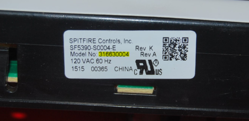Part # 316630004 - Frigidaire Oven Electronic Control Board (used, overlay poor - White)