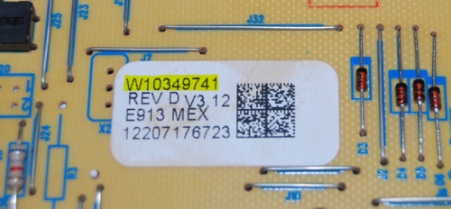Part # W10349741 - Whirlpool Oven Electronic Control Board (used, overlay very good - Dark Gray)