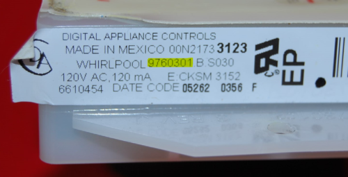 Part # 9760301 , 6610454 - Whirlpool Oven Electronic Control Board ( used, overlay poor - Yellow )