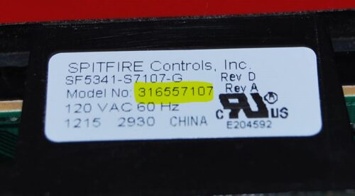 Part # 316557107 Frigidaire Gas Oven Electronic Control Board (used, overlay fair - Black)