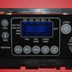Part # 9762185 - Whirlpool Oven Control Board (used, overlay excellent - Black)