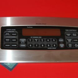 Part # WB27T10699 GE Oven Touch Panel (used, overlay good - Stainless Steel)