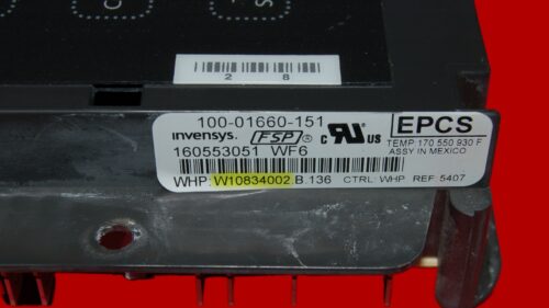 Whirlpool Oven Control Board W1083400 W11122539 | OEM Used Tested (overlay Excellent - Dark Gray)