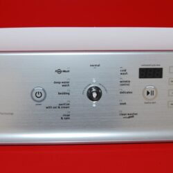 Part # W10914560 Maytag Washer Control Panel (used, condition good - Silver)