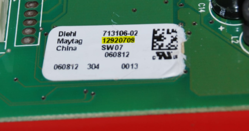 Part # 12920709 - Whirlpool Refrigerator Control Board (used)