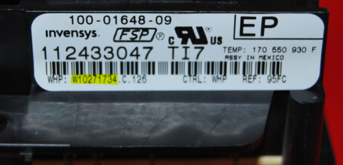 Part # W10271734 - Whirlpool Oven Control Board (used, overlay poor - Dark Gray)