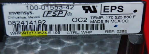 Part # W10173524 | WHPW10173524 Whirlpool Oven Control Board (used, very good - Black)