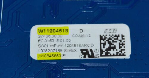 Part # W11546066 | W11204518 | W10846663 | Whirlpool Oven Control Board (overlay good - White)