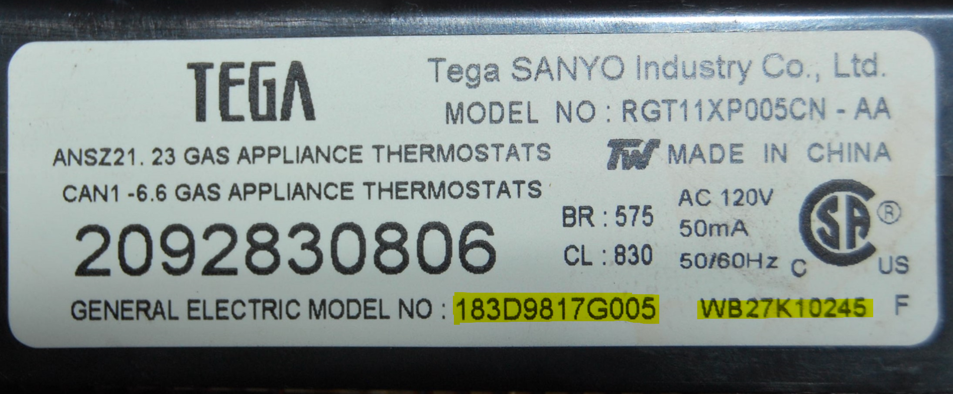 Part # WB27K10245 | 183D9817G005 - GE Gas Oven Control Board (used, overlay good - Black )