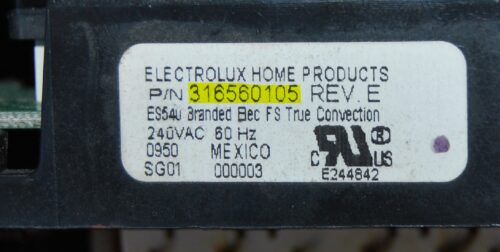 Part # 316560105 - Frigidaire Oven Control Board (used, overlay good - Black)