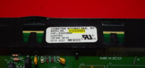 Part # 316222803 - Frigidaire Oven Control Board (used, overlay good - Black)
