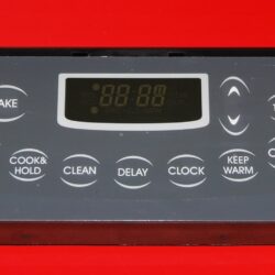 Part # 8507P304-60 | 5701M831-60 - Maytag Oven Control Board ( used, overlay good - Dark Gray - Broken Tab )