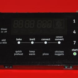 Part # 316560105 - Frigidaire Oven Control Board (used, overlay good - Black - Broken Mounting Tab)