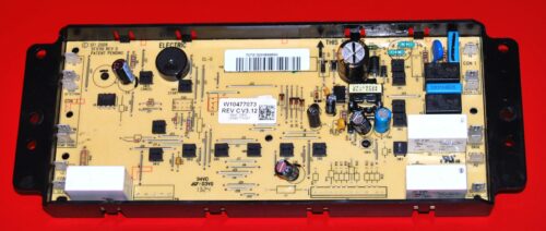 Part # W10477073 - Whirlpool Oven Control Board (used, overlay good - Silver/ Dark Gray)