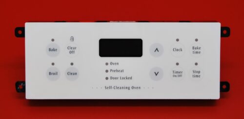 Part # 316207506 - Frigidaire Oven Control Board ( used, overlay good - Bisque - Broken Tab )