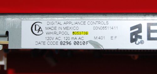 Part # 8053736 - Kenmore Oven Control Board (used, overlay good - Black)