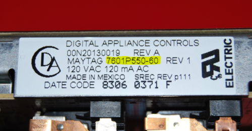 Part # 7601P550-60 | 74003474 - Maytag Oven Control Board (used, overlay very good - Bisque)
