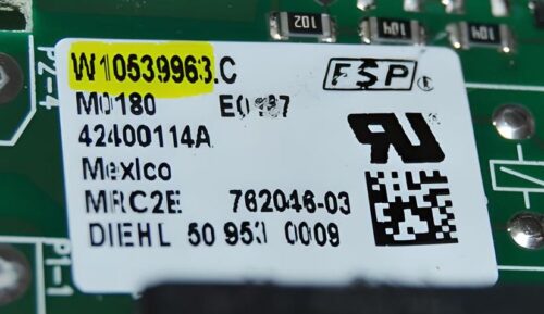 Part # W10528785 | W10539963 | Whirlpool Oven Switch Membrane And Control Board (overlay good - Gray)