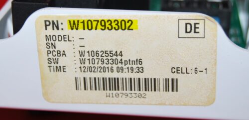 Part # W10793302 - Whirlpool Dryer Control Board (used)