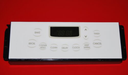 Part # 8507P249-60 Maytag Oven Control Board (used, overlay good - Bisque - Broken Mounting Tab)