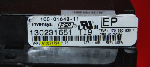 Part # W10271723 Whirlpool Oven Control Board (used, overlay Fair - Black)