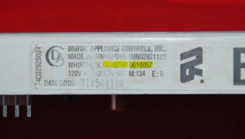 Part # 3196760 | 6610057 - $Whirlpool Oven Control Board (used, overlay fair - yellow)