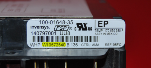 Part # W10572540 - $Whirlpool Oven Control board (used, overlay very good - White)