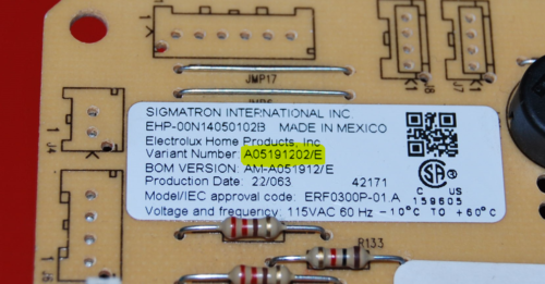 Part # A05191202/E | 5304523745 Frigidaire Refrigerator Control Board (used)