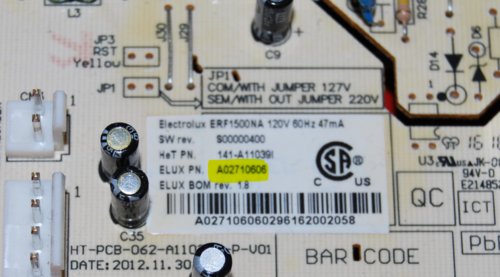 Part # A02710606 Frigidaire Refrigerator Control Board (used)