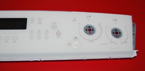 Part # 9763547 | 9762967 Whirlpool Oven Control Panel And Board (used, overlay good - Bisque)