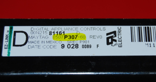 Part # 8507P307-60 Maytag Oven Control Board (used, condition fair - Black - Broken Tabs) 