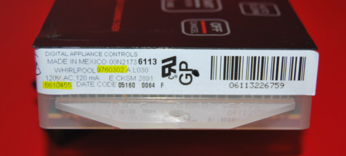 Part # 9760302 | 6610455 - Estate Gas Oven Control Board (used, overlay fair - Black)