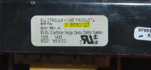 Part # 316560127 - Frigidaire Oven Control Board (used, overlay poor - Black)