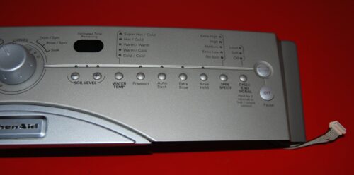 Part # 8182163 | 8182150 Kitchen-Aid Front Load Washer Control Panel And User Interface Board (used, condition good - Silver )