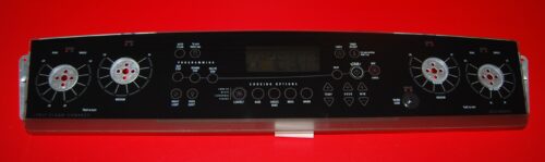 Part # 9758475 | 9762733 Whirlpool Oven Control Panel And Board (used, overlay very good - Black)