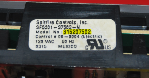 Part # 316207502 - Frigidaire Oven Control Board (used, overlay poor - Bisque)