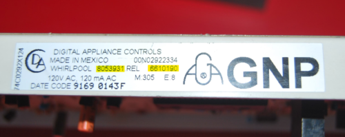 Part # 8053931 | WP661090 - Whirlpool Gas Oven Control Board (used, overlay fair - Bisque)